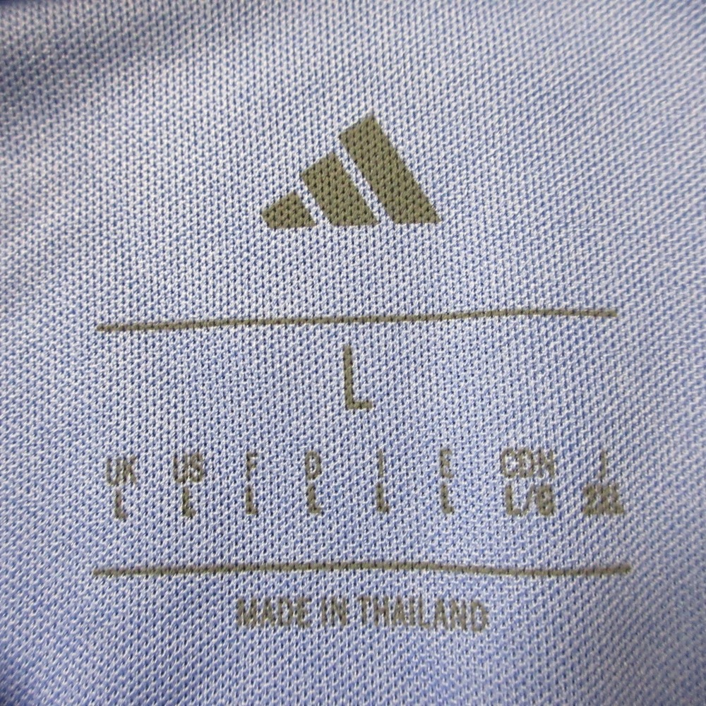 ADIDAS Golf Polo Shirt Mens L (44-45) Blue White‎ Floral Flowers Stretch Top NWT - Picture 10 of 14